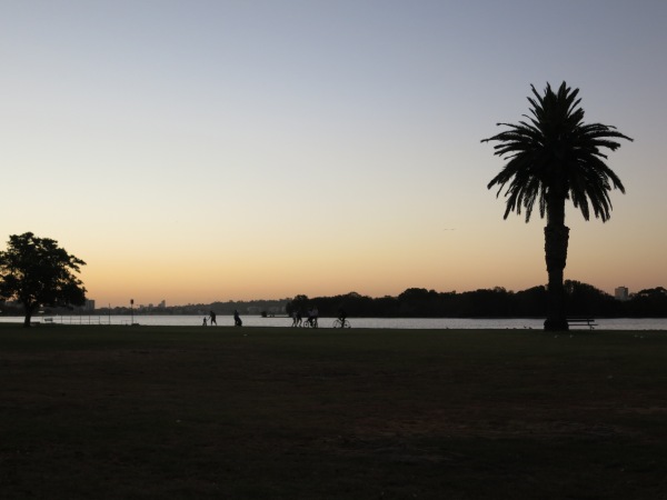 Sunset over the Swan River. 